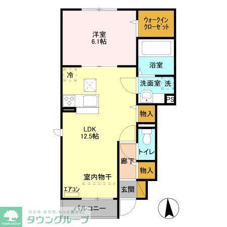 グリーンコーポシティ前川B(1LDK/1階)の間取り写真