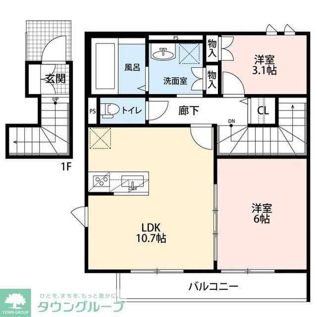 MEMORY COURT(1LDK/1階)の間取り写真