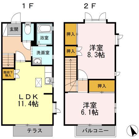 セピアテラス(2LDK/1階)の間取り写真