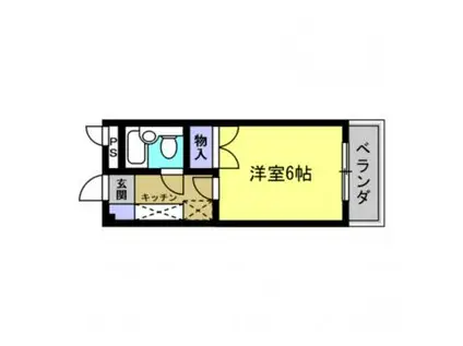 ハイツリバーサイド(1K/3階)の間取り写真