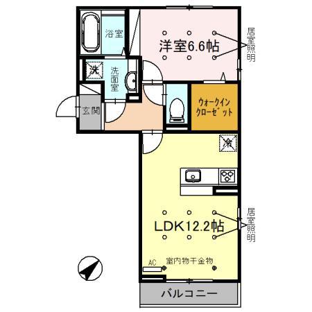 LA・RICHESSE(1LDK/2階)の間取り写真