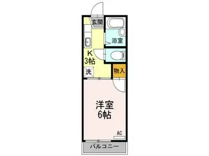 サンファミールSY(1K/2階)の間取り写真