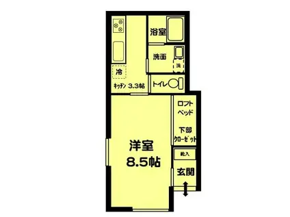 リバーサイド・ステージ(1K/1階)の間取り写真