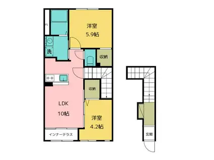 ロコ・ソラーレ(2LDK/2階)の間取り写真