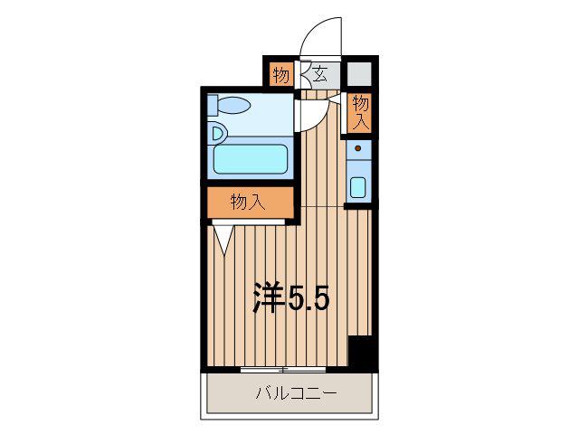 ジョイフル浦和仲町(1K/5階)の間取り写真