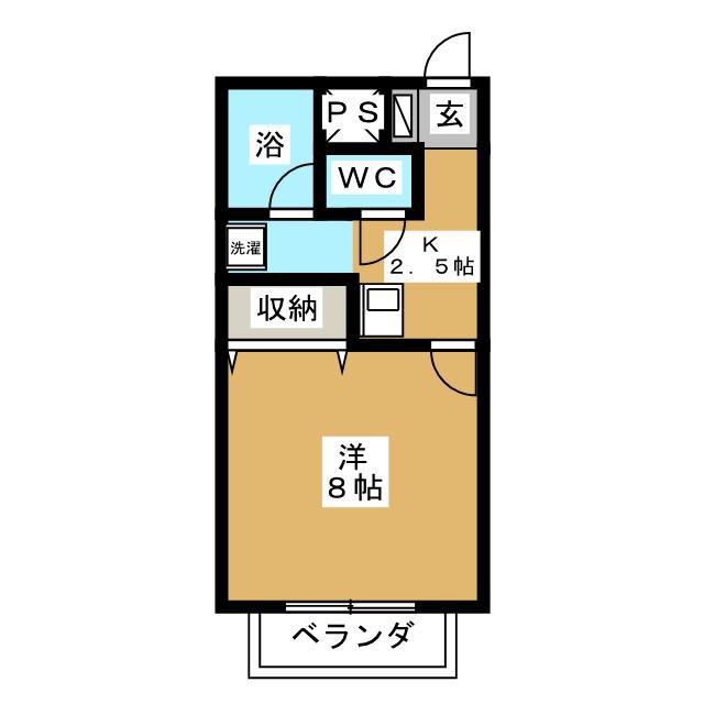 ハイムサンライズB(1K/1階)の間取り写真