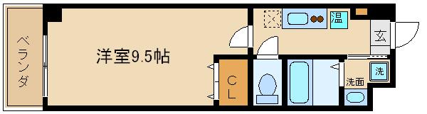グランステージ京都四条(1K/1階)の間取り写真