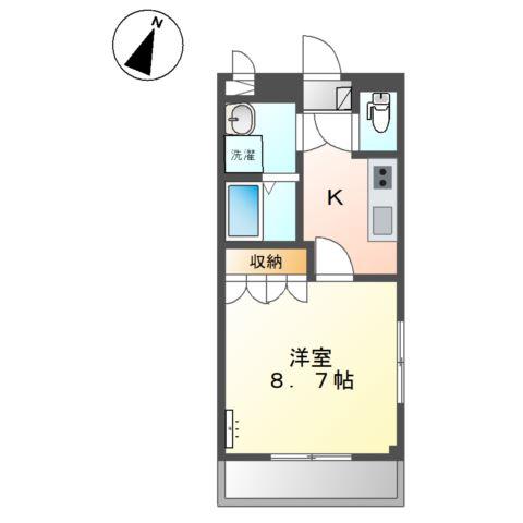 スクエア 105(1K/1階)の間取り写真