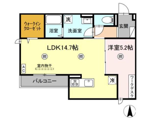 DWELL石垣東(1LDK/2階)の間取り写真