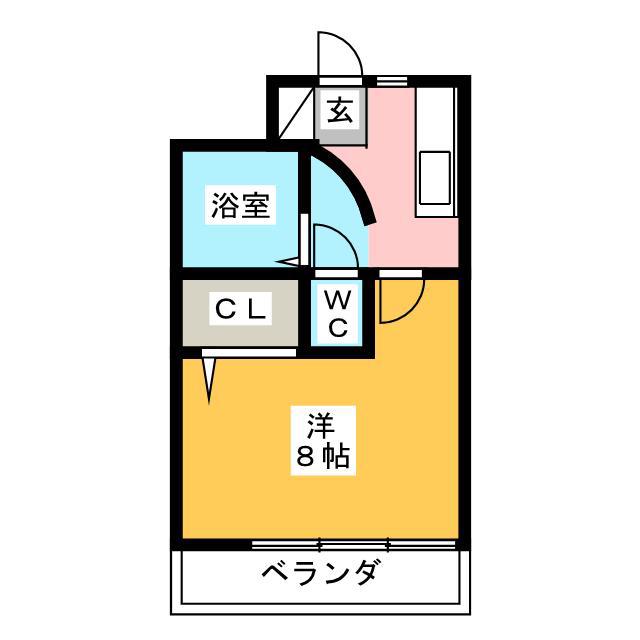 T-SQUARE(1K/1階)の間取り写真