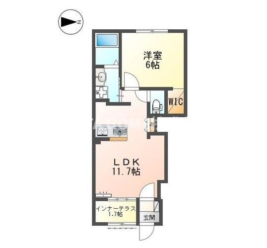 SERENATA SASAYAMA(1LDK/1階)の間取り写真