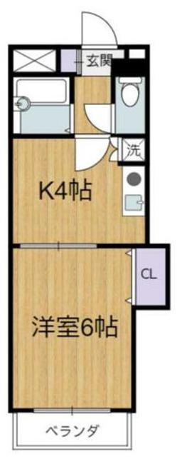 花みずき新館(1DK/2階)の間取り写真
