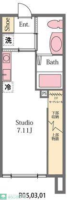 パディーI(ワンルーム/1階)の間取り写真