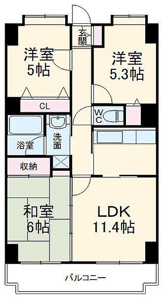 AKXXVIプレミール柏(3LDK/6階)の間取り写真