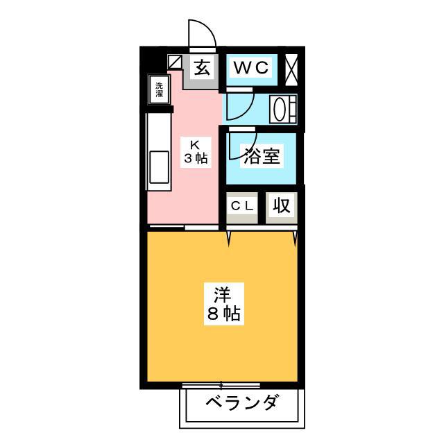レスパス・ド・ルポIII(1K/2階)の間取り写真