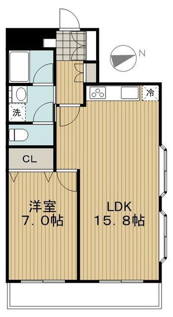 グリーンヒルズ芦花(1LDK/4階)の間取り写真