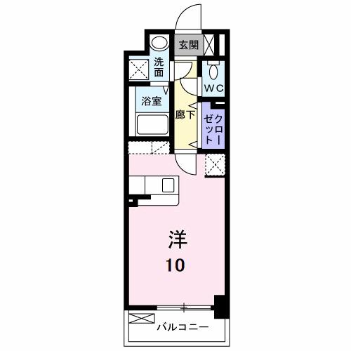 ボスカート F(1K/6階)の間取り写真