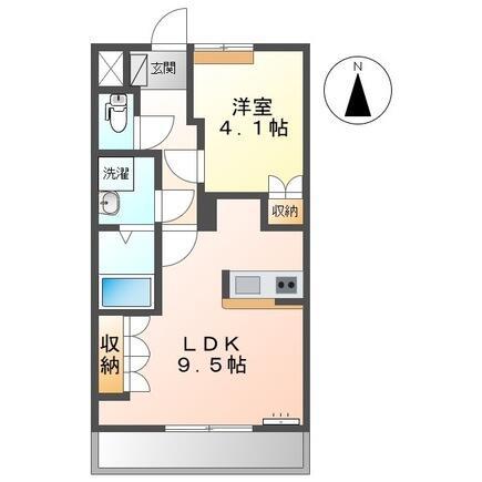 ベルフィーユMIYA(1LDK/1階)の間取り写真