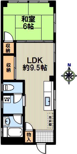 カミムラビル(1LDK/4階)の間取り写真