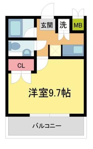 ラセーヌ西宮(1K/6階)の間取り写真