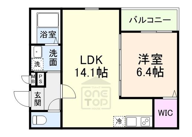 フジパレス戸伏町Ⅱ(1LDK/3階)の間取り写真