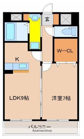 チェリーブロッサムII(1LDK/2階)の間取り写真