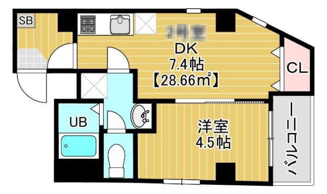 OJIMAHOLIC(2DK/7階)の間取り写真