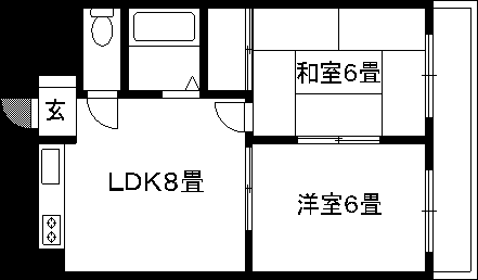 ハイツハセガワII(2DK/3階)の間取り写真
