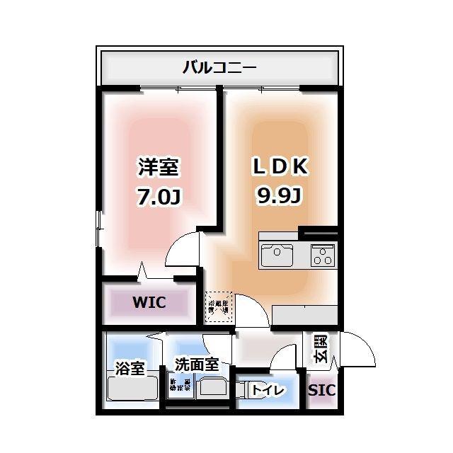 KOMOREBI GARDEN中田本町D(1LDK/2階)の間取り写真