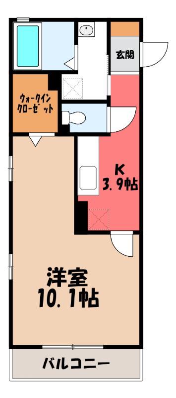 LA-VESPA門井町(1K/3階)の間取り写真