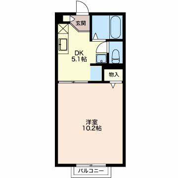 ディアコート願海寺(1DK/1階)の間取り写真