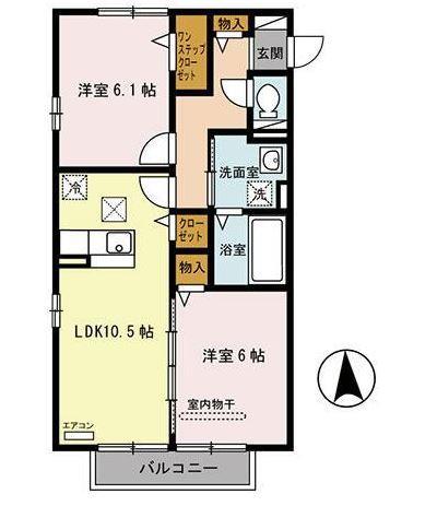 トワメゾンII(2LDK/1階)の間取り写真