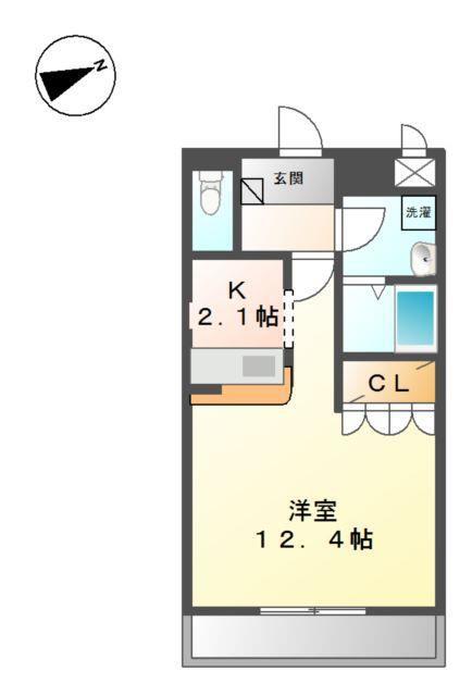 フレッシュパレス堀越(1K/1階)の間取り写真