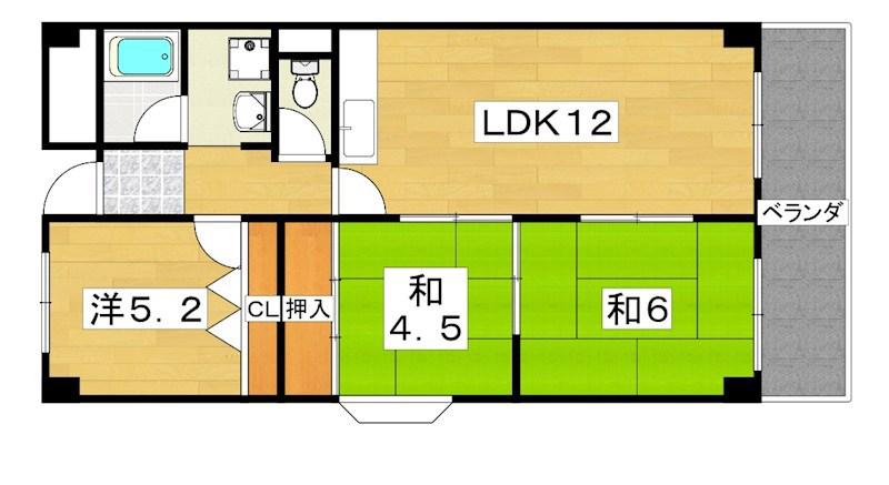 レジデンス(3LDK/3階)の間取り写真
