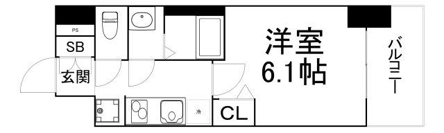 プレサンス野江内代ペルティエ(1K/8階)の間取り写真