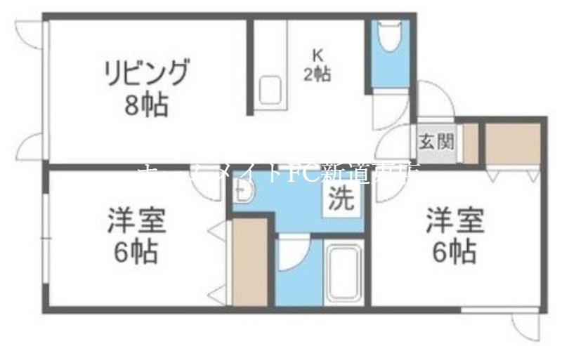 ランドマーク21(2LDK/2階)の間取り写真