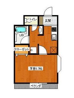 メゾン リリィ(1K/1階)の間取り写真