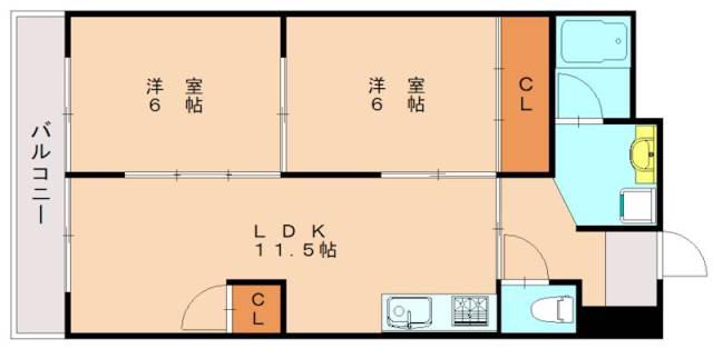 やすよしビル(2LDK/3階)の間取り写真