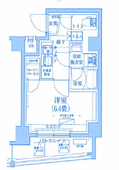 アイルプレミアム横浜ウエスト(1K/1階)の間取り写真