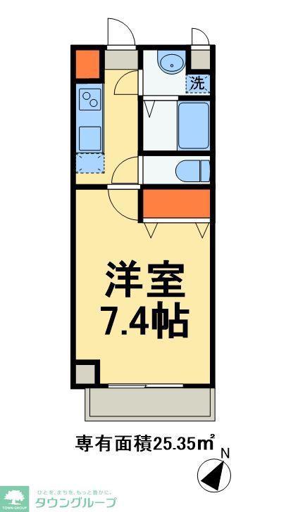 セナリオフォルム初石(1K/3階)の間取り写真