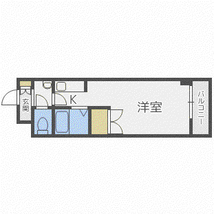 ビバリーヒルズ(1K/3階)の間取り写真