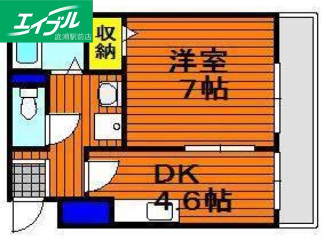 CASANUAGE(1DK/1階)の間取り写真