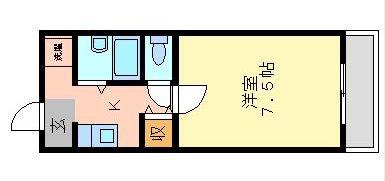 ラフォーレ泉(1K/4階)の間取り写真