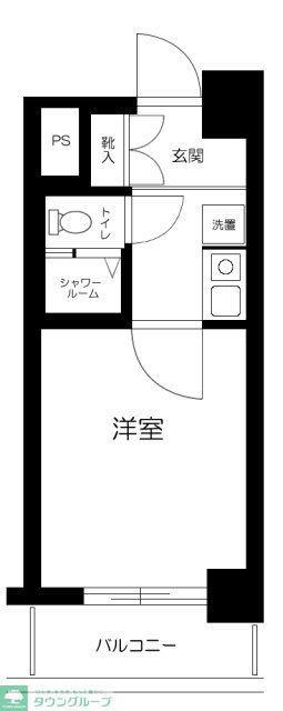 APARTMENT祐天寺(1K/6階)の間取り写真