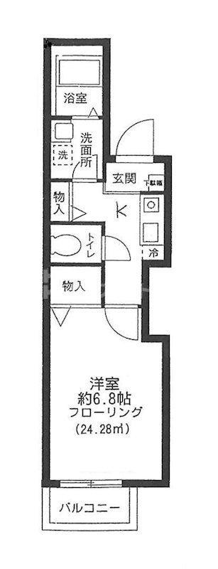 COZY TERRACE(1K/2階)の間取り写真