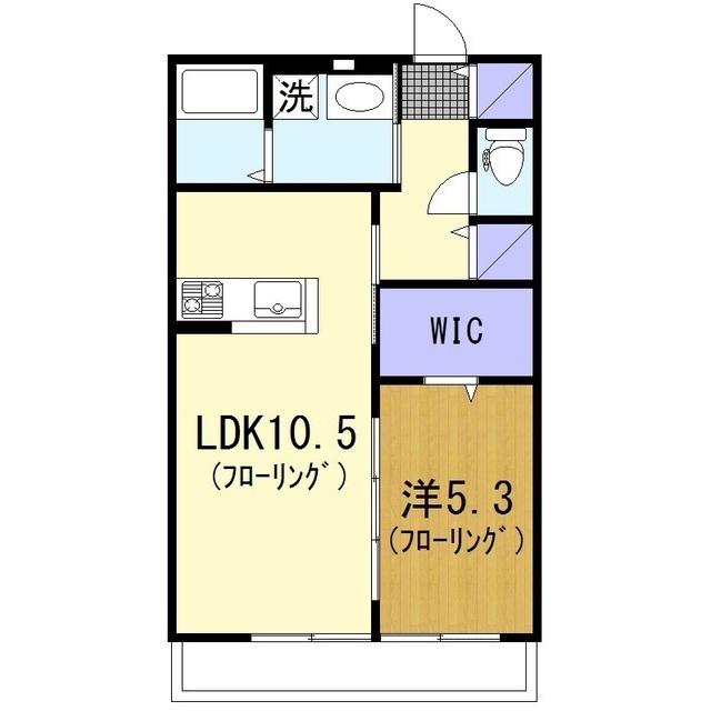 コーシュカII(1LDK/1階)の間取り写真