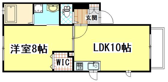 クオーレ旭(1LDK/2階)の間取り写真