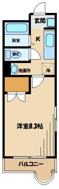 メゾン南多摩(1K/3階)の間取り写真