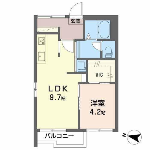 タウニィ浜代Ⅱ(1LDK/2階)の間取り写真