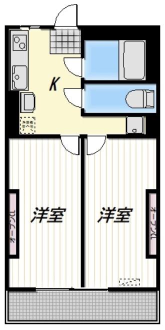 VERDE(2K/1階)の間取り写真